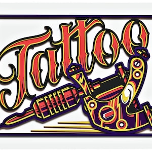 Tattoo Poster Layered Design for cutting, Tattoo  mandala for laser and paper cut, Tattoo Vector SVG Mandala for Cricut, Glowforge, etc.