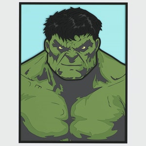 Green Guy Layered Design pour la découpe, fichier vectoriel de super-héros pour le laser et le papier découpé, Mandala SVG vectoriel de super-héros pour Cricut, Glowforge