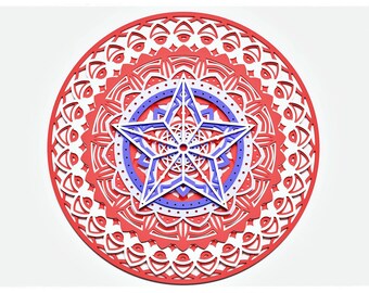 Mandala v8 Layered Design for cutting, Classic mandala for laser and paper cut, Mandala Vector SVG Mandala for Cricut, Glowforge, etc.