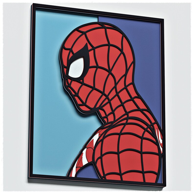 Web Guy Layered Design for cutting, Web Guy Vector file for laser and paper cut, Web Guy Vector SVG Mandala for Cricut image 3