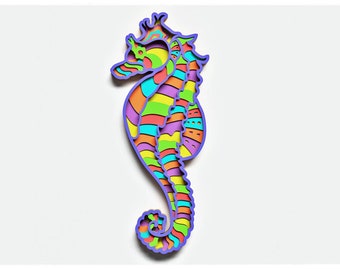 Seahorse Layered Design for cutting, Seahorse mandala for laser and paper cut, Seahorse Vector SVG Mandala for Cricut, Glowforge, etc.