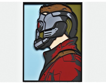 Space Hero v3 Layered Design for cutting, Comic Book Hero Vector file for laser and paper cut, Hero Vector SVG Design Cricut, Glowforge