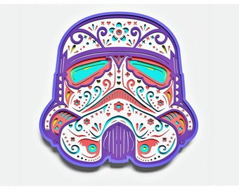 Space Helmet Layered Design for cutting, Space Helmet Vector file for laser and paper cut, Space Helmet Vector SVG Mandala for Cricut