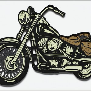 Motorcycle Layered Design for cutting, Vector file for laser and paper cut, Motorcycle Vector SVG Mandala for Cricut, Glowforge, etc.