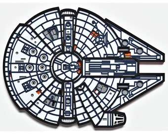 Spaceship Layered Design for cutting, Spaceship Vector file for laser and paper cut, Spaceship Vector SVG Mandala for Cricut, Glowforge, etc