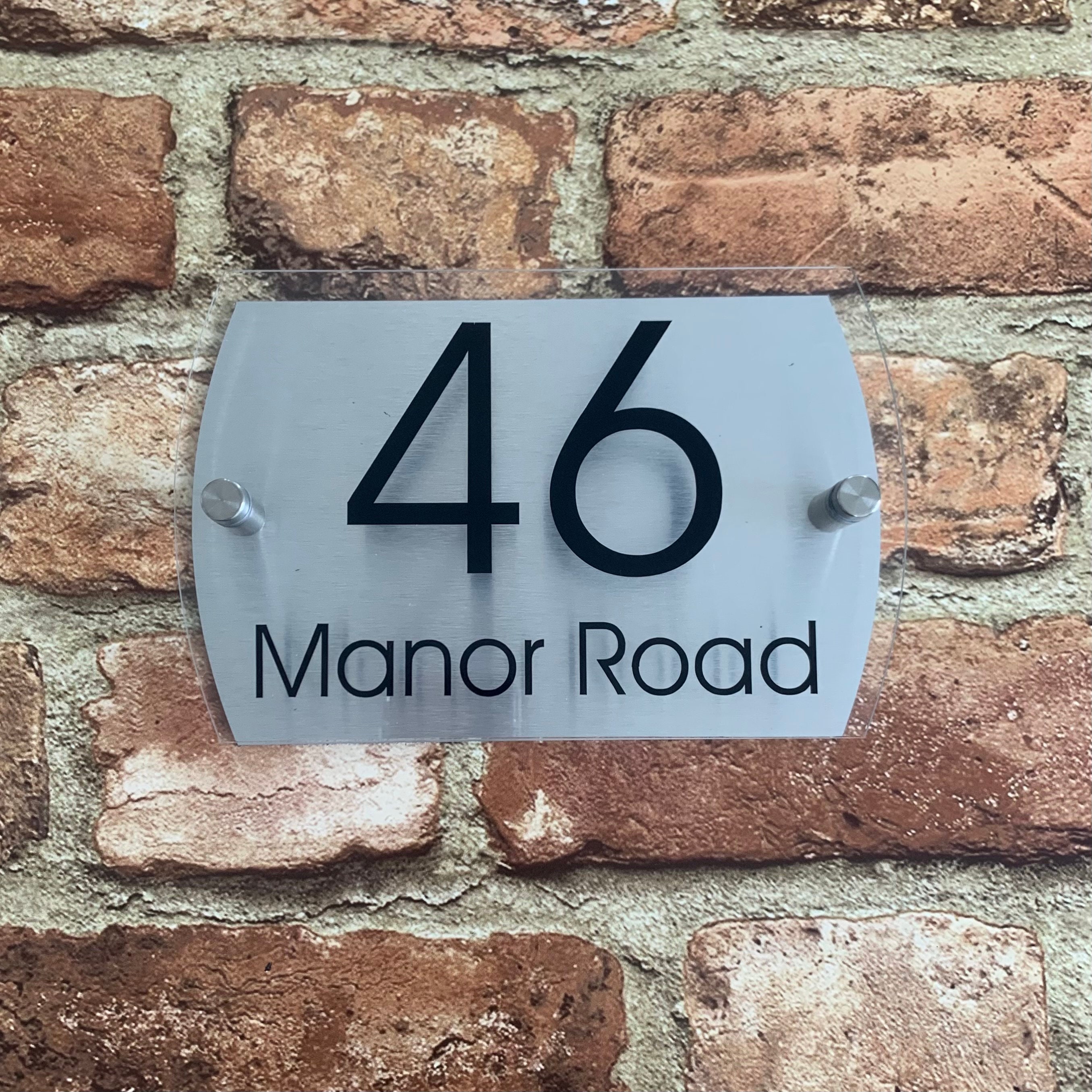 Contemporary House Sign Plaque Door Number Personalised Name Etsy