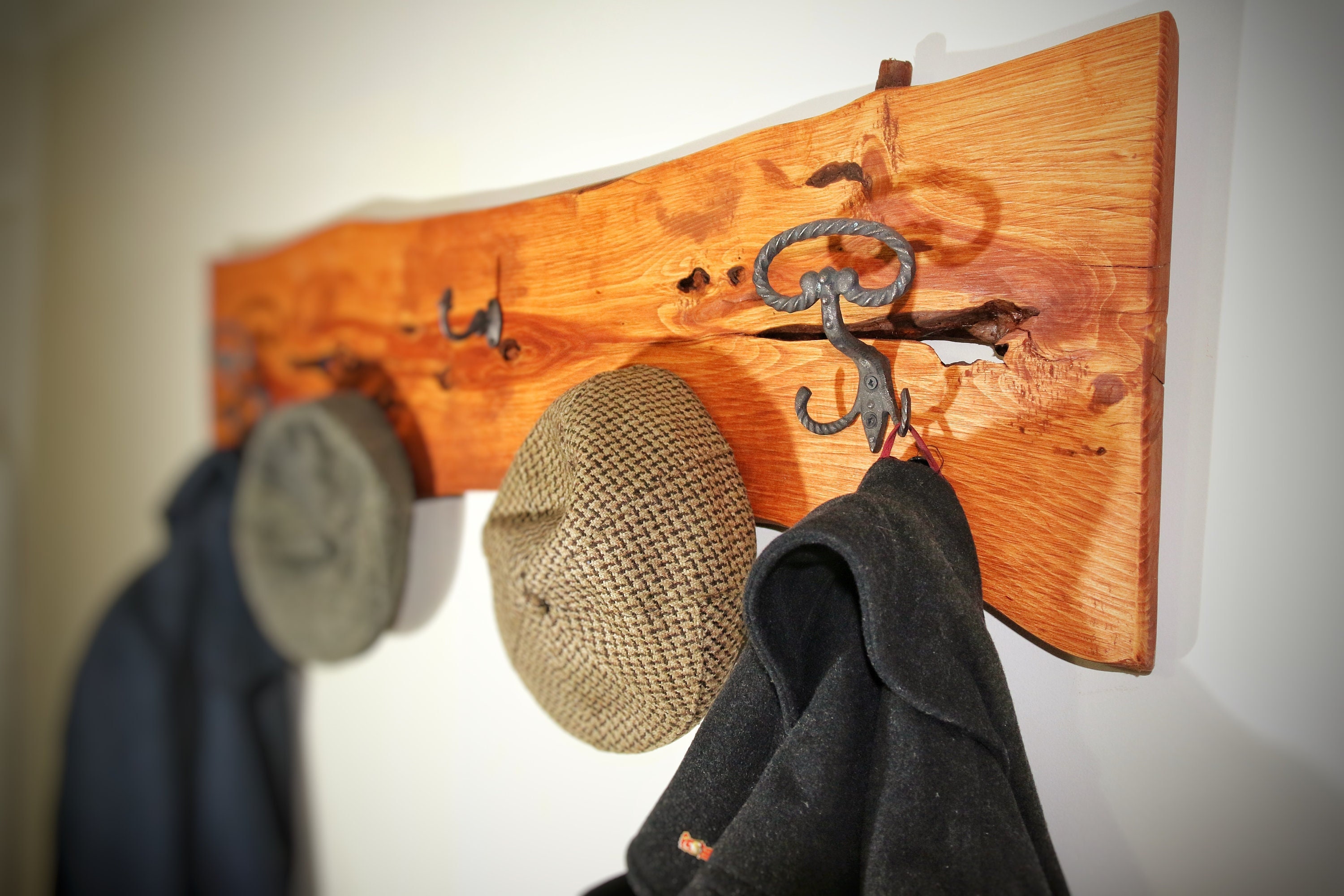 Live Edge Coat Hanger Wood Slab Rustic Coat Hanger Modern Etsy