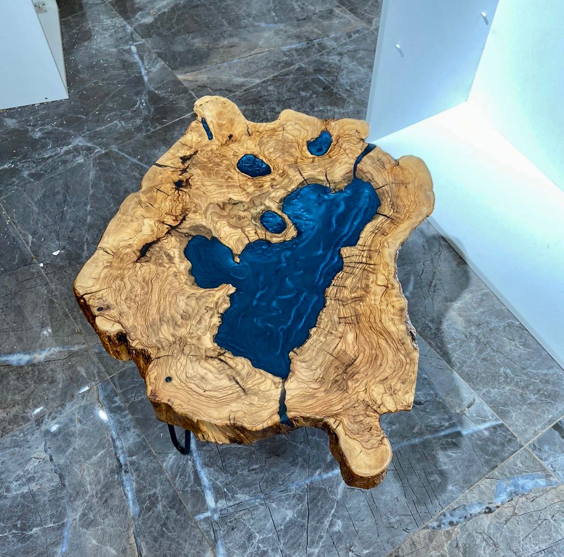 Epoxy Coffee Table Round Coffee Table Wood Slab Rustic Etsy