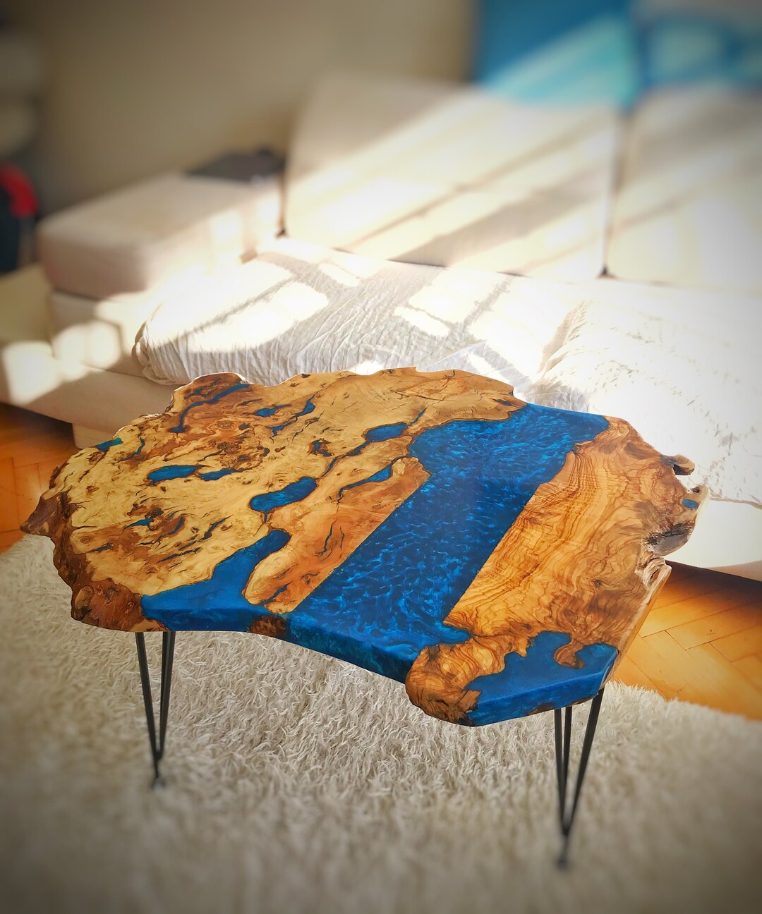 Live Edge Coffee Table Round Coffee Table Wood Slab Rustic - Etsy
