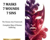 7 Masks 7 Wounds 7 Sins | Human Axis Framework Psychology Guide | Shadow Work PDF | Self Discovery Workbook | Depth Psychology Tool