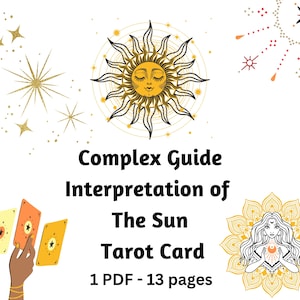 Guía compleja de interpretación de la carta del Tarot El Sol, Simbolismo del Tarot Carta Rider Waite, Bruja, Grimorio, Oráculo, Baraja, Principiante Avanzado