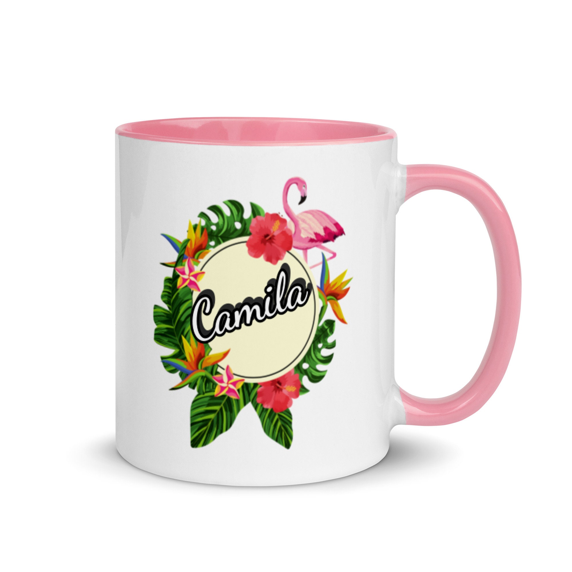 Funny Personalized Flamingo Custom Name Coffee Mug 