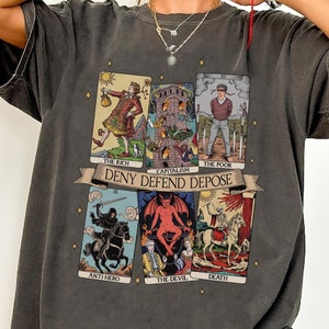 Tarot Card Graphic Tee, Deny Defend Depose, Activist Protest Shirt