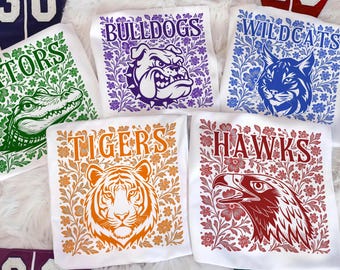 Custom Mascot Chinoiserie Shirt, School Spirit Floral Tee