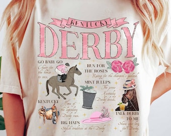 Camisa con colores cómodos del Derby de Kentucky, regalo para amantes de las carreras de caballos