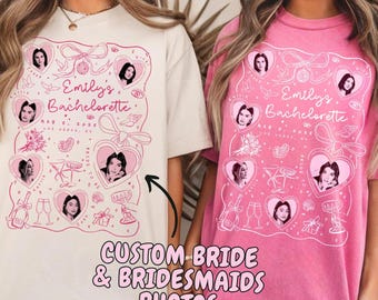 Custom Bachelorette Party Shirts, Photo Bride Bridesmaids, Comfort Colors