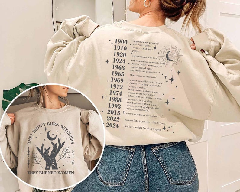 Feminist Witch Shirt, They Burned Women, Women's Rights image 5