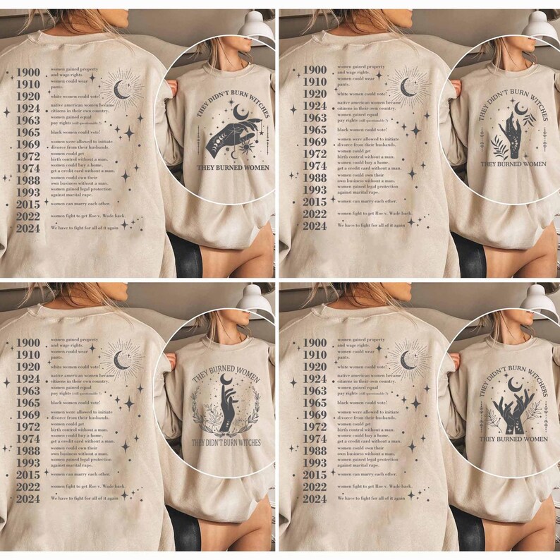 Feminist Witch Shirt, They Burned Women, Women's Rights image 2