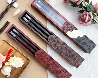 Personalized Rosewood Chopsticks Set. Premium Chopstick with Box. Engraved Name Chopstick Gift. Vietnam Handcrafted Chopstick Various Styles