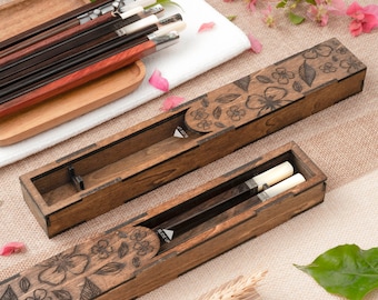 Personalized Rosewood Chopsticks Set, Engraved Chopstick Gift with Box