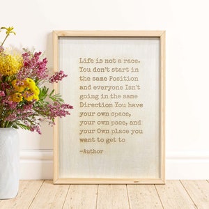 Custom Quote engraved on wood with wood frame surface coating Acrylic sheet Wall Art. Personalized Gifts Calligraphy engraving, Song Lyrics