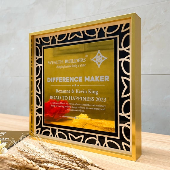 Award plaque customizable. Personalized Aluminum Plate Award certificate. Custom Engraved awards for employees. Award plaque for business.