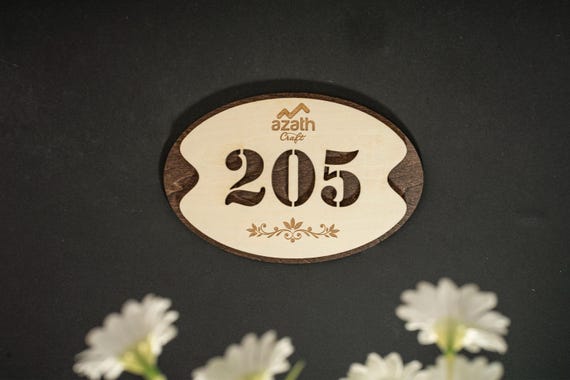Customized Logo On The Room Number Plate, Sign for Hotel Signage Made of Wood, Apartment Door Sign, Vintage Room Numbers, Address Plaque.