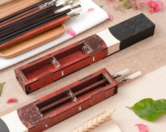 Personalized Rosewood Chopsticks Set, Engraved Gift with Box