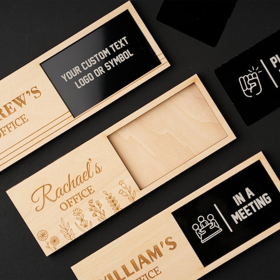 Personalized Smart Card Holder 2 - 8 slides. Do Not Disturb. Please Knock. In A Meeting, Office Door Sign. Work From Home Privacy Sign.