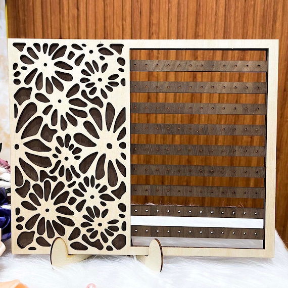 Earring Holder Handmade from Wood. jewelry stand, earring display, Earring Rack, Wooden jewelry organizer, Jewelry Accessories Gift for Her.