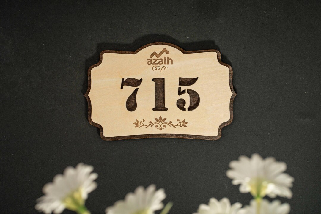 Room Number Sticker Design Personalized Wood Room Number Sign, Custom Logo, Apartment Door - Etsy