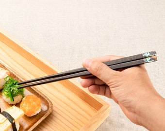 Natural Rosewood Chopsticks with Exquisite Abalone Shell Inlay. Personalized Chopsticks.