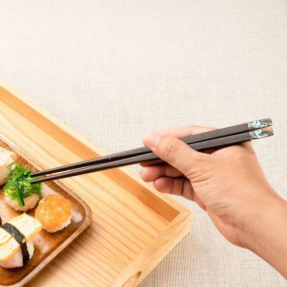 Natural Rosewood Chopsticks with Exquisite Abalone Shell Inlay. Personalized Chopsticks.