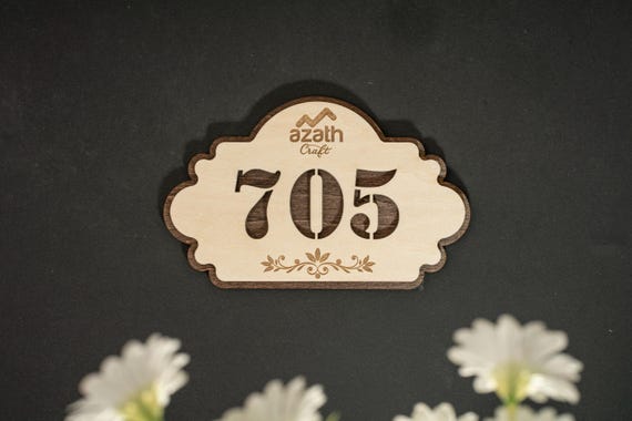 Customized Logo On The Room Number Plate, Sign for Hotel Signage Made of Wood, Apartment Door Sign, Vintage Room Numbers, Address Plaque.