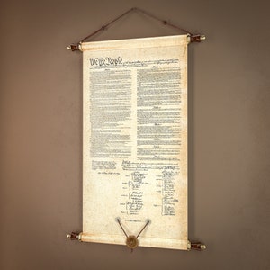 Muurkunst grondwet van de Verenigde Staten - canvas muurdecoratie grondwettelijk document - historische replica