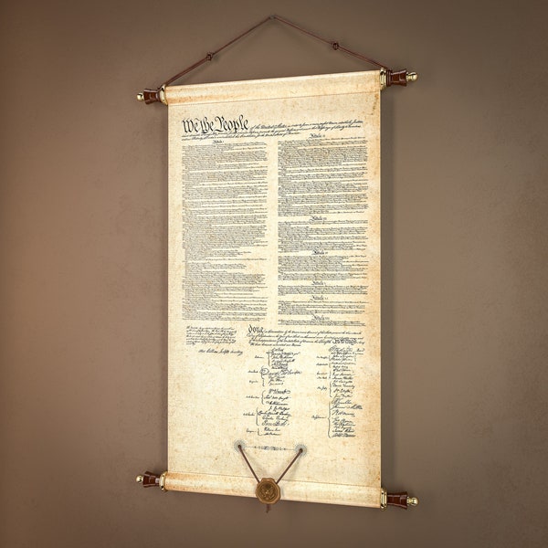 United States Constitution Wall Art - Constitutional Document Canvas Wall Décor - Historical Replica