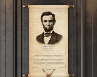 Abraham Lincoln Gettysburg Address Canvas Wall Art - Patriotic Decor