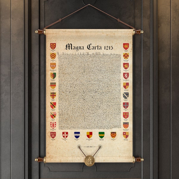 Handcrafted Magna Carta Canvas Print: Historical Wall Art for Home Décor, Unique Law School Gift, Gifts for Lawyers, Home Office Wall Art