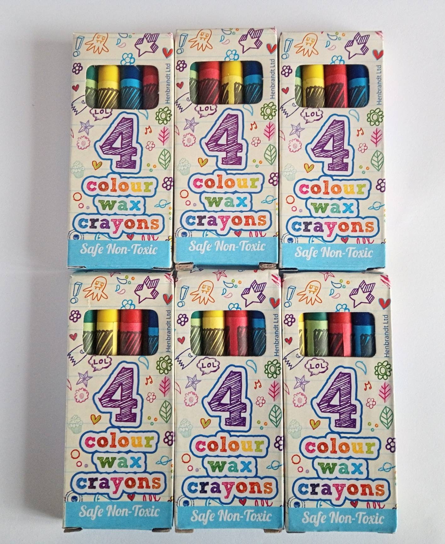Assorted Pack of 30 Wax Crayons Kids Toy Colours Childrens Classroom Crayon