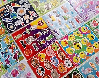 Kids Sticker Sheets Scrapbook Stickers Party Bag Fillers Reward Charts Crafts Boys & Girls Assorted Designs