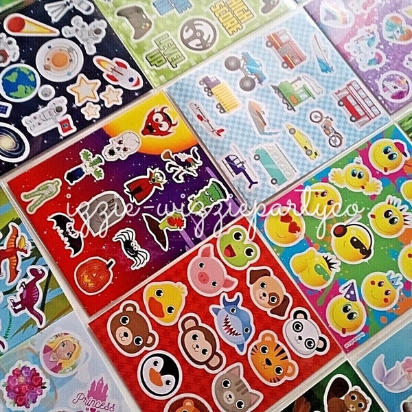 Kids Sticker Sheets Scrapbook Stickers Party Bag Fillers Reward Charts Crafts Boys & Girls Assorted Designs