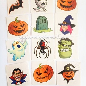 Halloween Temporary Tattoos Transfers Kids Childrens Spooky Party Bag Fillers Girls Boys PLY