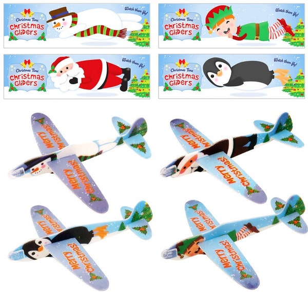 Christmas Flying Gliders Flying Toys Boys Party Bag Stocking Fillers Favours Xmas Eve Box Gifts