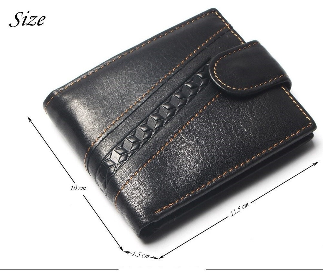 Geometric Embossing Wallet Genuine Natural Leather Purse Soft Etsy