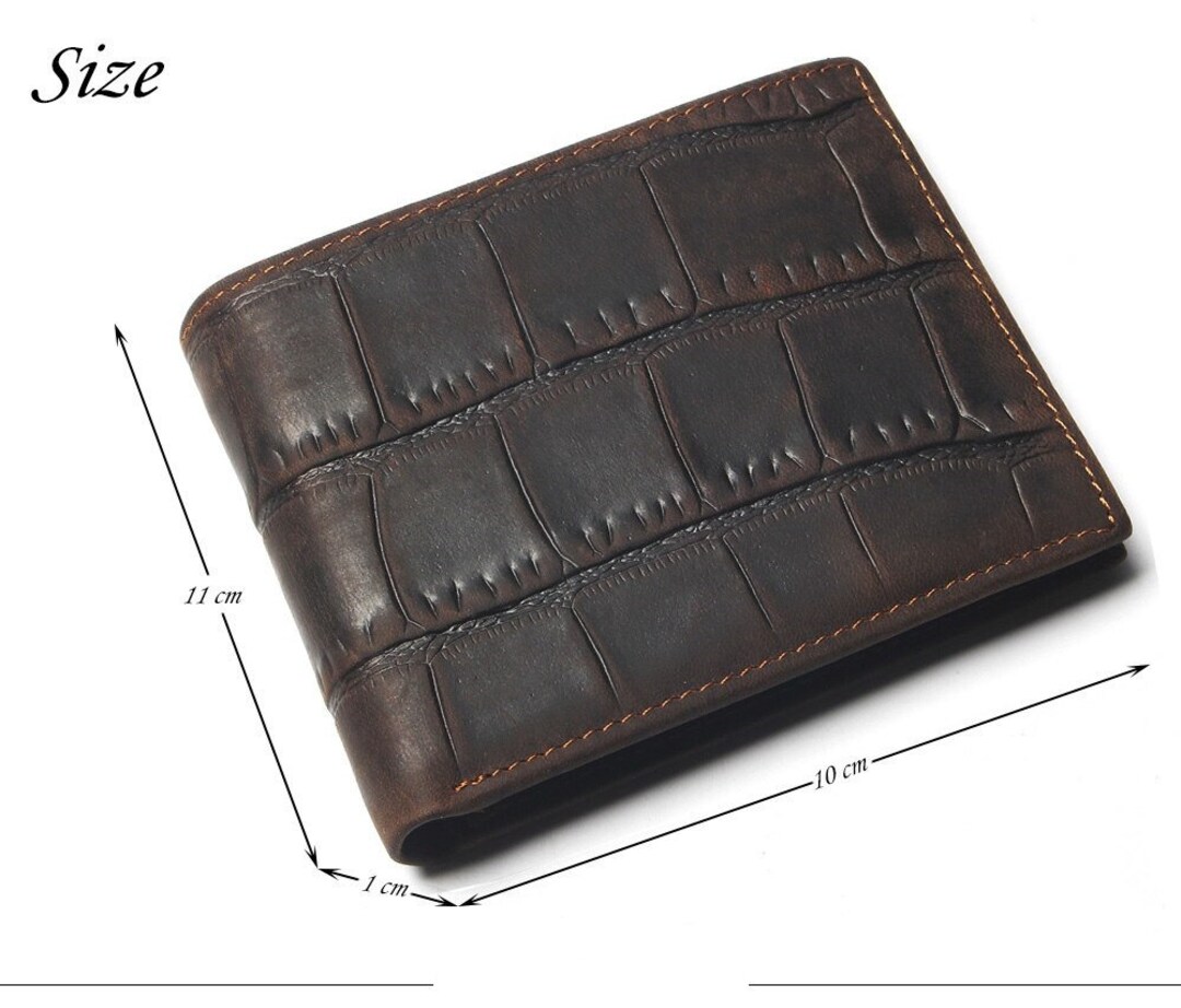 Oxblood Crocodile Embossed Calf Leather Wallet With Tan Suede Interior main image 1
