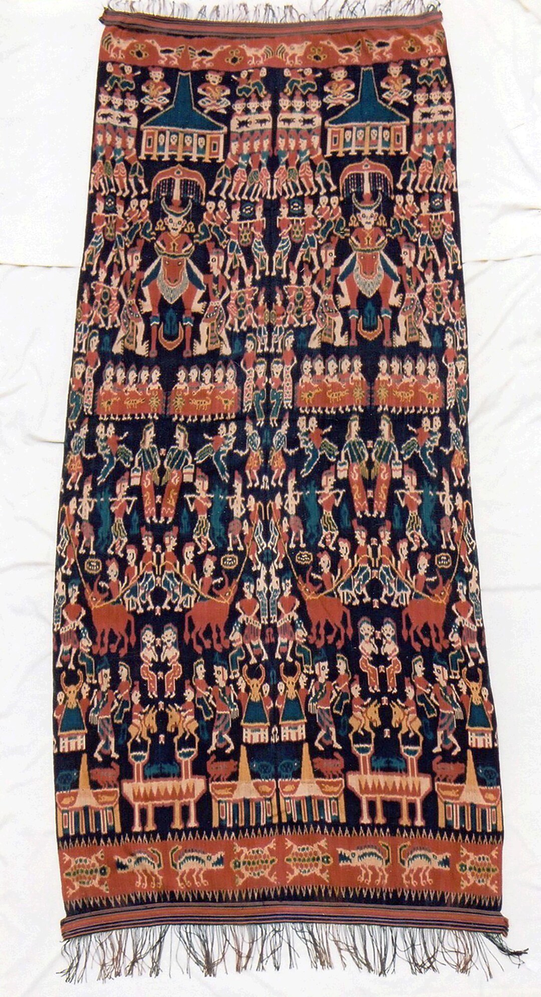 Funeral Hingii (man's Mantle) Ikat, From Sumba Indonesia, Natural Dyes ...