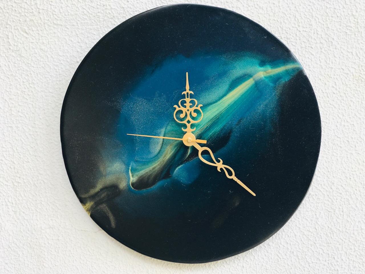 Clock for Wall Black Resin Wall Clock Black Clock Resin Etsy