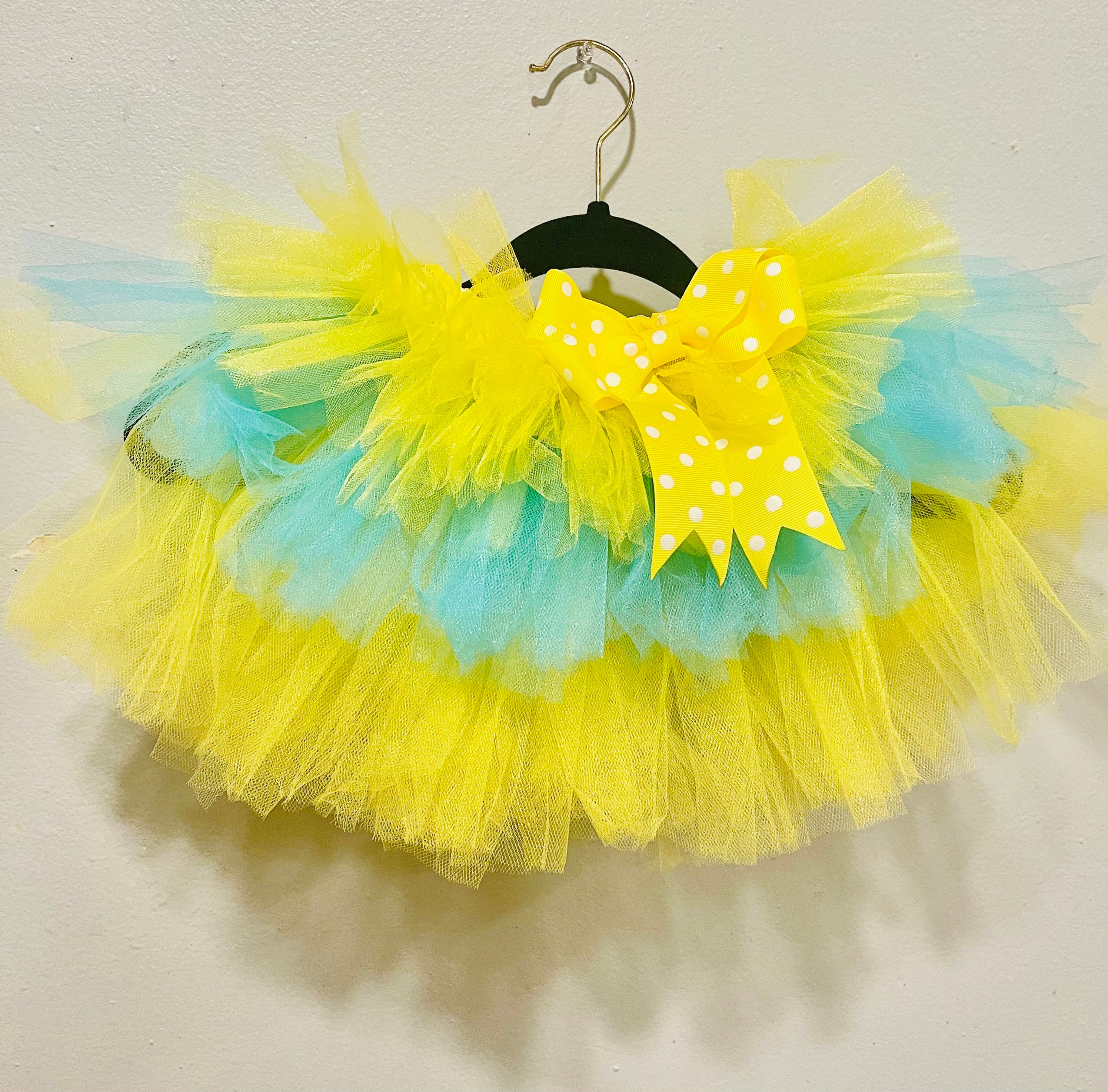 Tutu, Birthday Tutu, Yellow Tutu With Blue, Baby Tutu - Etsy