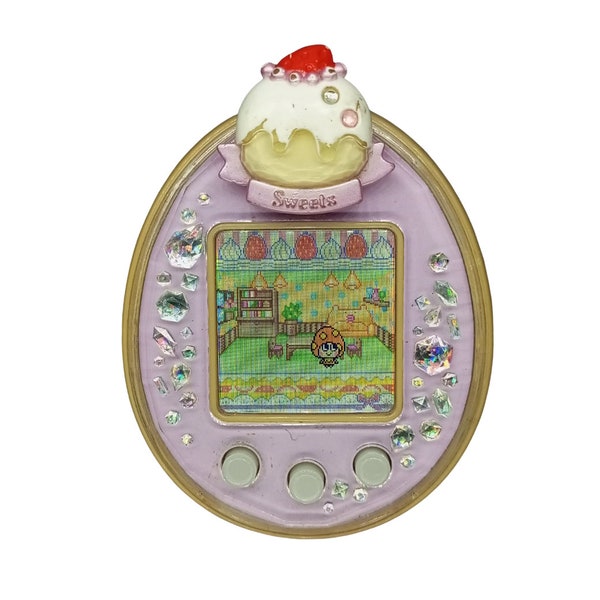 Tamagotchi Ps with sweet deco , English  | Authentic , Bandai | Used , Yellowish display | SKU VTVP01122