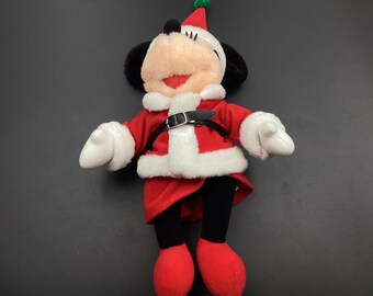 SKU DP02 F13 /Micky mouse santa navidad disney auténtico buen estado muñeca de juguete de peluche / aproximadamente 18 cm